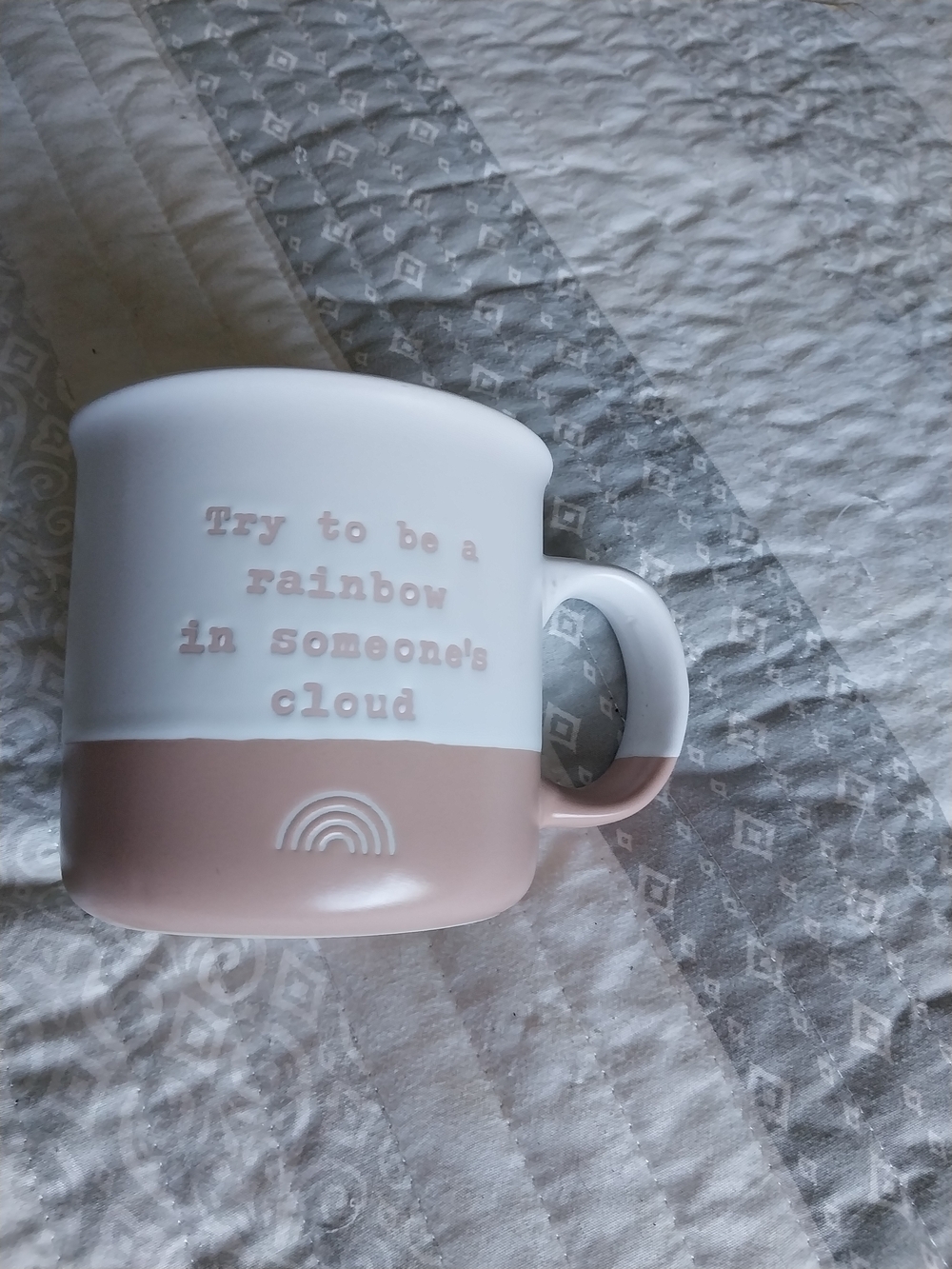 Inspirational Pink and White Ceramic Mug